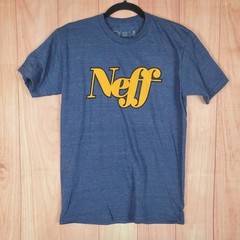 Neff T Shirt Mens Small Blue Cotton Spellout Logo Graphic Outdoor Everyday Wear