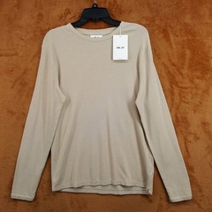 NN07 Shirt Mens Small Tan Pullover Crew Long Sleeve Thermal Knit CLIVE $110