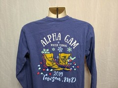 2019 Alpha Gam Winter Formal Towson MD Adult Medium Gray Long Sleeve TShirt