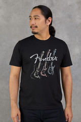 Men New Fender guitar graphic black tee SZ: SM,M,L comfy cotton music lover ss