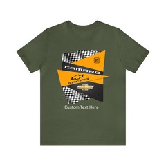 Camaro Yellow Checkered Personalized T-Shirt, Unisex Jersey Short Sleeve Tee