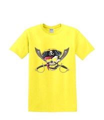 T-Shirt S to 2xl 3xl – PIRATE SKULL SWORDS fun humor adult