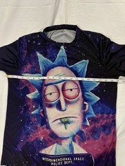 Rick and Morty Galaxy Graphic T-Shirt Unisex Medium Black All Over Print Tee