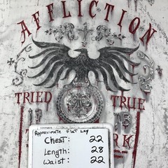 Affliction Shirt Men XL White Tried True Trademark Eagle Graphic Biker Red Foil