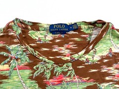 Polo Ralph Lauren Classic Fit M Hawaiian Beach Surfing Hula Girl Short Sleeve