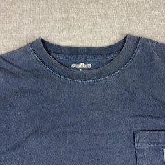 Carhartt Shirt Mens Large Blue Long Sleeve Pocket Workwear Tee Relaxed Fit
