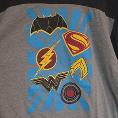 Justice League DC Superheroes Graphic Logo Black/Gray Men’s XL Crew Neck T-Shirt
