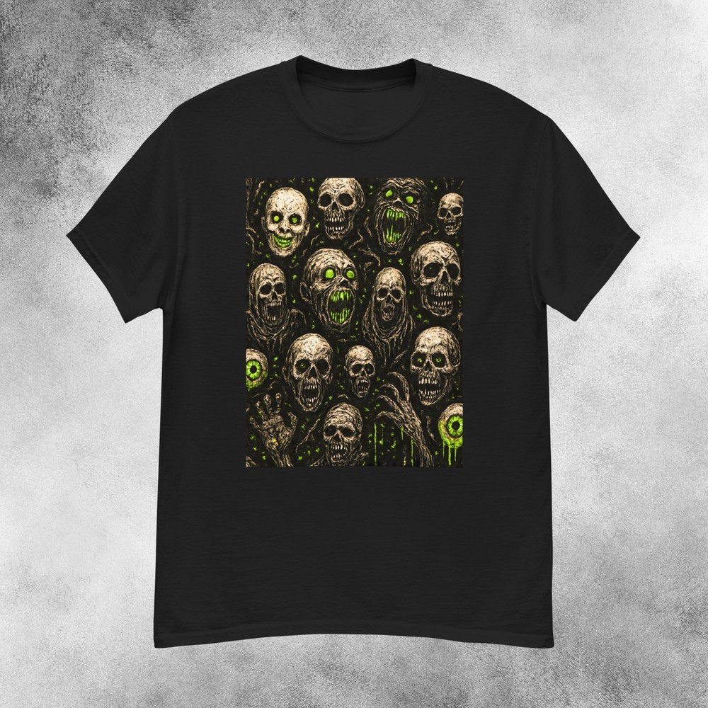 Infernal Radioactive Skulls Horror T-Shirt Men’s S-2XL