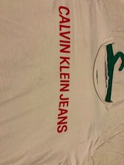 CALVIN KLEIN JEANS White T-Shirt | Men’s Size S | Graphic Logo Tee