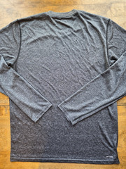 Mens Adidas Ultimate Tee L/S Athletic T-Shirt LG Dk Heathered Gray Performance