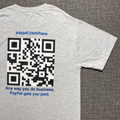 2012 PayPal Here T Shirt Mens Medium M Gray Beefy-T QR Code Corporate Tech Promo