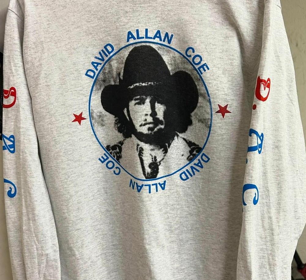 David Allan Coe VTG long sleeve gray Unisex All sizes S to 5XL 2F526