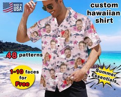 Custom Face All Over Print Hawaiian Shirt Personalized Photo Gift