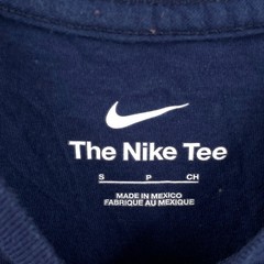 Nike GOLF Mens Tee Size Small Navy Blue Gold Foil Logo Crew Short Sleeve Cotton