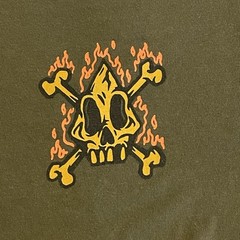 Volcom Shirt Men Small Green Skull Graphic Streetwear Crew Neck Workout Gym Tee
