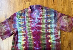 Custom Tie Dye On Henley Shirt Size XL