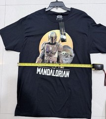 Star Wars The Mandalorian Men’s SIZE L Black T-Shirt Fifth Sun 100% Cotton