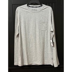 Eddie Bauer Loungewear Men’s Shirt Medium Heather Gray Long Sleeve Lounge NWT