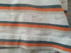 Nike Men’s T Shirt Size Small Orange Blue Striped Tee Sm