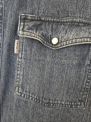 Carhartt S211 DMB Snap- Button Front Denim Jean Work Shirt Large