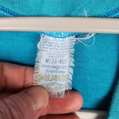 Vintage Fiesta Key Shirt Mens Medium Blue Sleeveless Diamond Florida Beach 70s