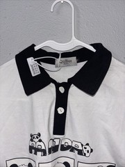 Qiibor TX198583 Panda 90% Cottton Short Sleeve Short Collar NWT Rare