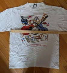 Diamond Dust White Branson USA Music Graphic Crew Neck T-Shirt Size L