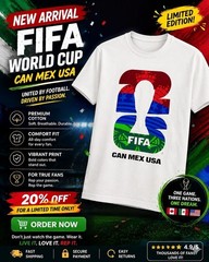 FIFA World Cup CAN MEX USA Graphic T-Shirt Men’s L White Cotton Jersey
