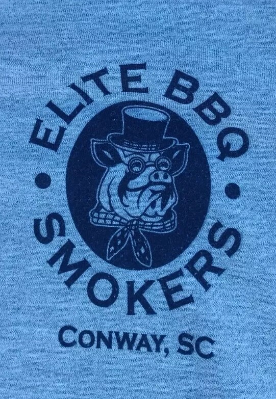 ELITE BBQ Smokers Mens XL T SHIRT Gildan Gray Very Good 48 Chest Measured