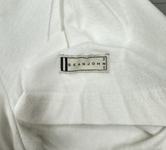 Vintage Sean John V-Neck Shirt Mens XL White Short Sleeve New