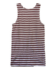 VINTAGE Breton Stripe Sailor Tank Top Shirt Mens XS Red White Russian Telnyashka