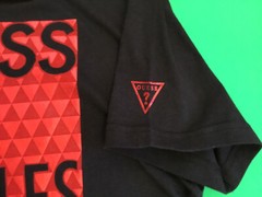GUESS Los Angeles Men’s Short Sleeve T-Shirt Size LARGE Black w/Red Cotton NEW
