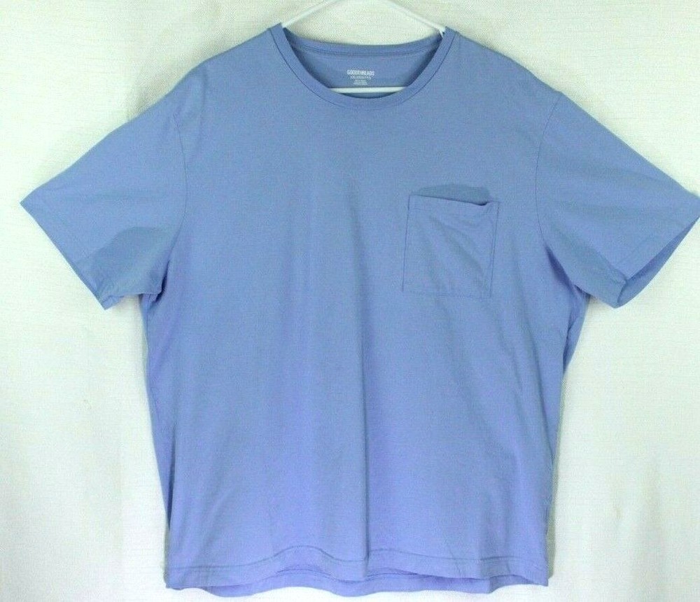 Goodthreads T-Shirt Men XXL 2XL Blue Pocket Crew Neck Short Sleeve Tee