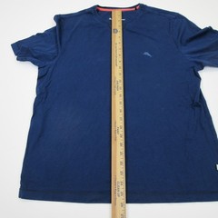 Tommy Bahama Shirt Mens Medium Blue Tagless Crewneck Jersey Contrasting Trim