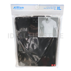 UNIQLO AIRism V-Neck Short-Sleeve T-Shirt S-4XL White/Black/Beige Men 468781 NWT