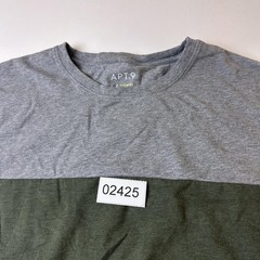 APT 9 Shirt Mens Large Gray Olive Green Premier Flex Crewneck Casual Tee Soft