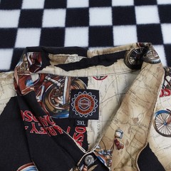 Vintage Harley Davison biker Hawaiian style all over print button up Shirt 3XL