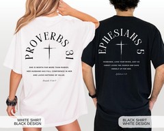 Custom Christian Couple Roman Numeral Shirt His Hers Wedding Proverbs Gift Tee