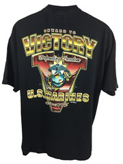 7.62 Design Shirt Adult XL Black Marines Victory Defending Freedom Graphic Tee