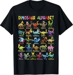 Types of Dinosaurs Alphabet A-Z ABC Dino Identification T-Shirt