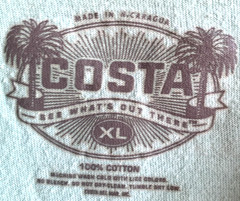 Costa Del Mar T-Shirt Mens Size XL Light Blue Crew Neck Short Sleeve Cotton Knit