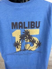 Malibu California Shirt Adult XL Blue Short Sleeve Souvenir Pre Owned