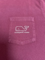 Vineyard Vines Youth XL 18 Burgundy Whale Logo Pocket Tee Crew Neck Short Sleeve