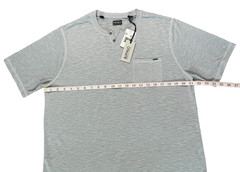 NWT Men’s Sz L Light Gray Henley Short Sleeve Pocket TShirt Buffalo David Bitton