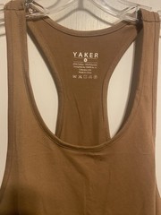 Yaker Body Racerback Tank top Brown cotton poly size Medium NWOT distressed