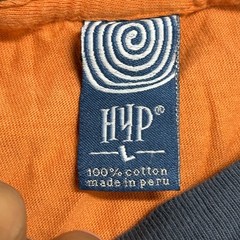 HYP T-Shirt Mens Size L Orange Ringer Graphic Cotton Global Feeding Frenzy 2005