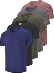 5 Pack Men’s Dry Fit T Shirts -Athletic Running Gym Workout Tees – Expert Choice