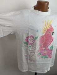 Vintage Florida Shirt Mens XL 90svTropical Bird T-shirt Lotus Flower Ocean Beach