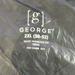 George Men’s Moisture Wicking V-neck T-Shirt Black Out Size 2XL (50-52)