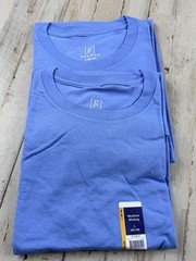 2 Pack George Men’s Crewneck Tee Sz Large Short Sleeves Blue NWT Fast Ship Nice!